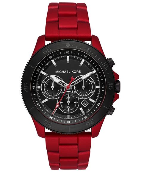 men michael kors red watch|Michael Kors red coated watch.